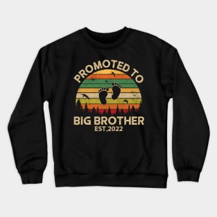 Promoted To Big Brother Est 2022 Pregnancy Announcement Vintage Crewneck Sweatshirt